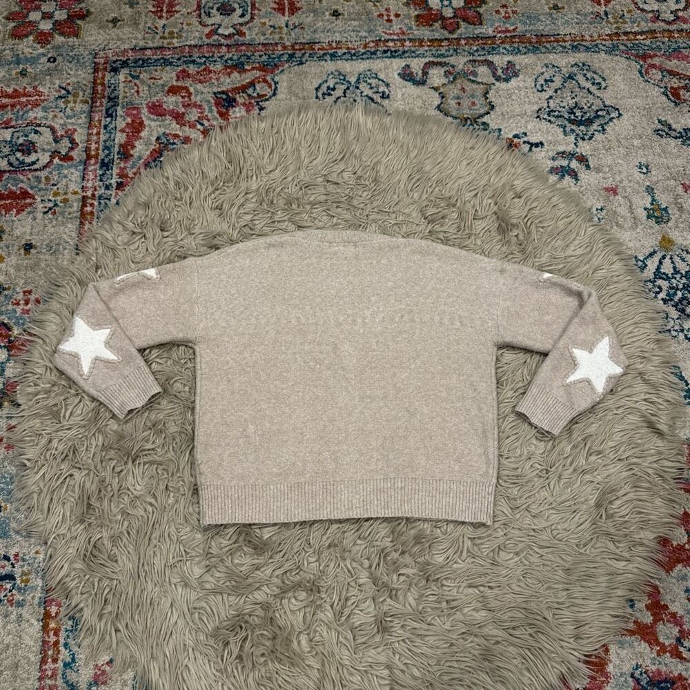 Threaded Leaf Stars Button Down Cardigan Size Med… - image 4